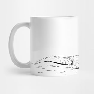 Petting an Alligator Line Art Mug